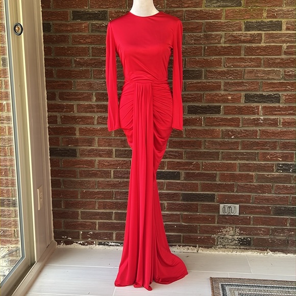 Dolce & Gabbana Long organzine dress with draping Size EU 38 US 2 - Picture 5 of 11